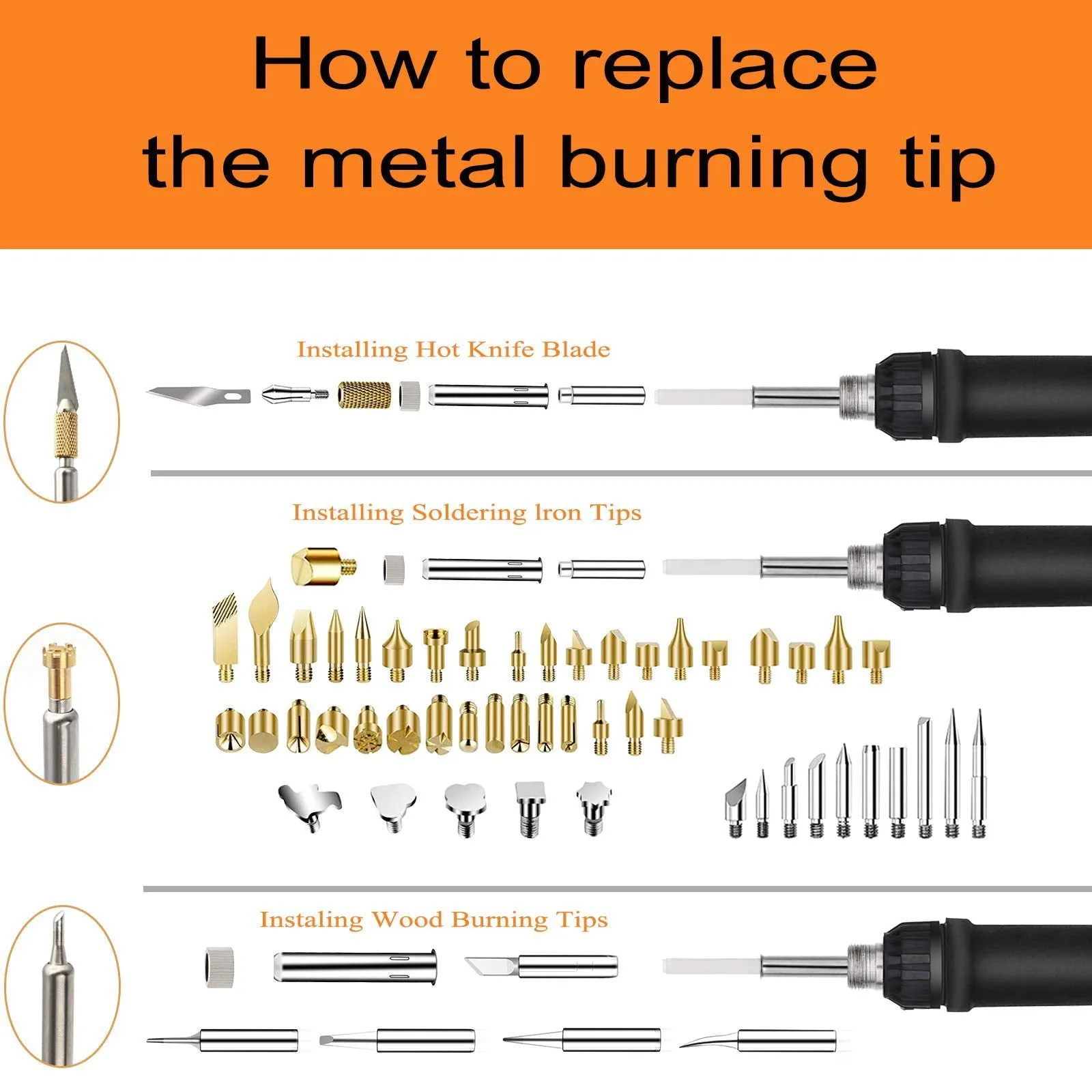 (Wood Burning Kit, 110 Pieces Wood Burning Tool with Adjustable Temperature 200~420°C, Professional Wood Burner Pen for Embossing Carving Soldering