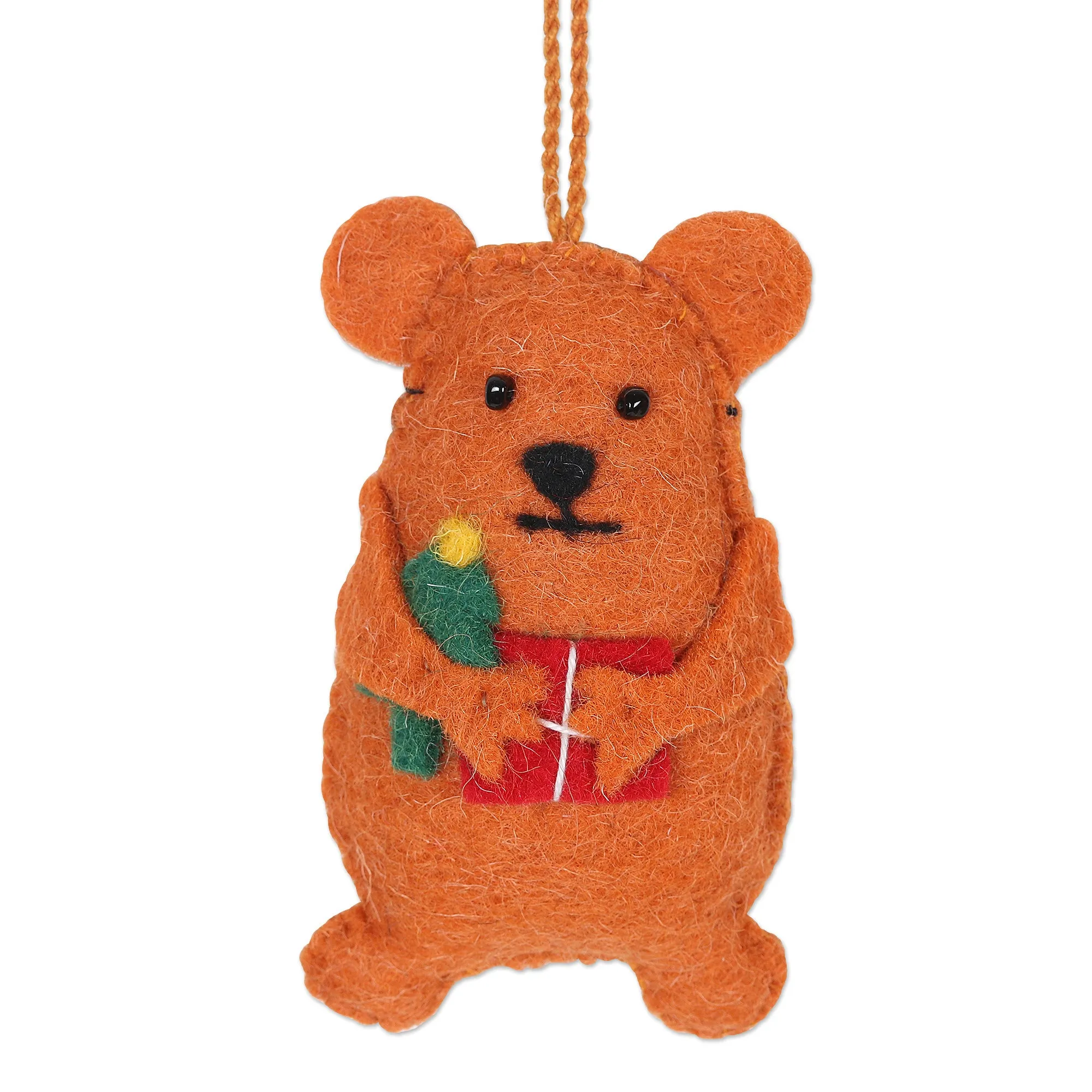 Wool Felt Bear Ornaments (Set of 5) - Bearing Gifts | NOVICA