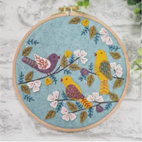 Wool Mix Felt Applique Hoop Kit - Dawn Chorus